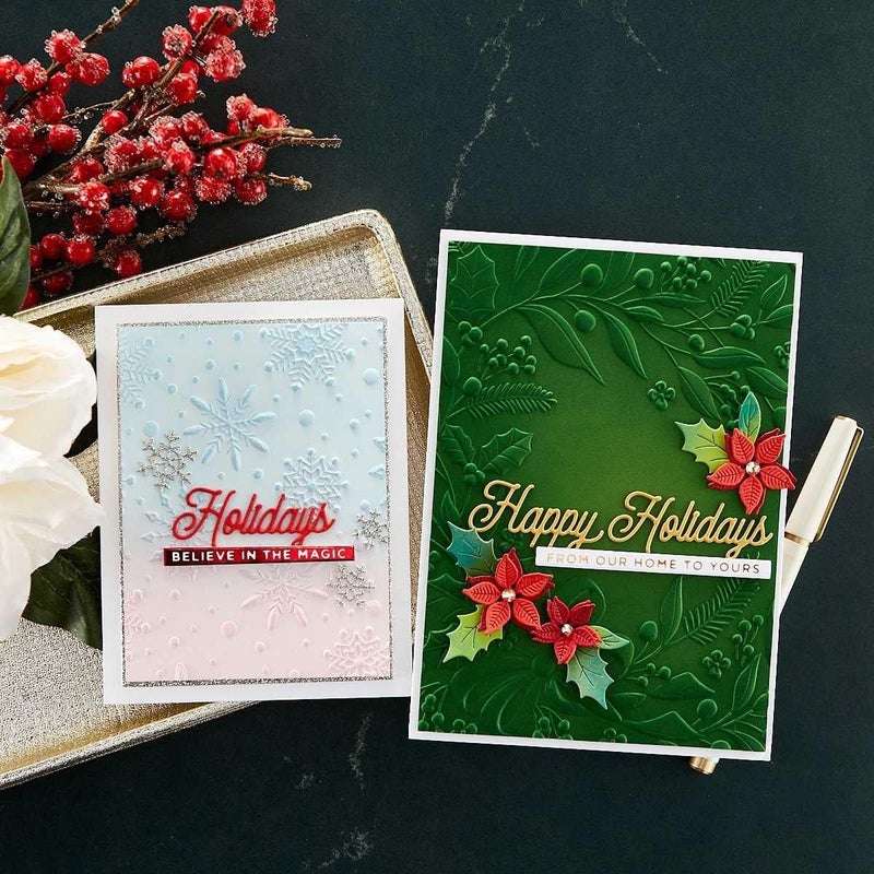 Spellbinders E3D-041 Holiday Floral Swag 3D Embossing Folder from The Christmas Collection - Image 5